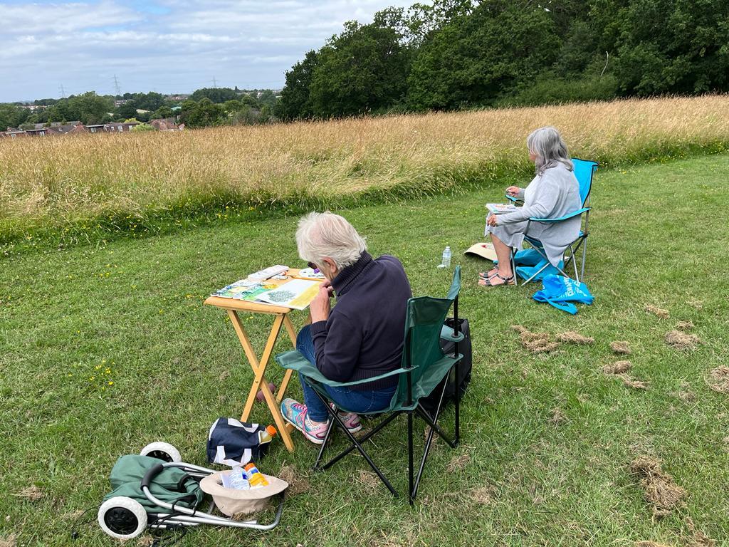 Artists enjoying the landscape